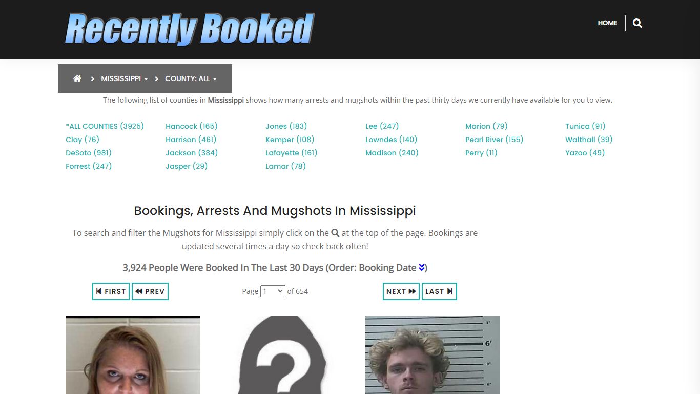 Recent bookings, Arrests, Mugshots in Pearl River County, Mississippi